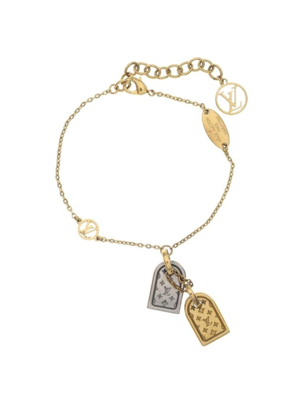 Louis Vuitton Nanogram Bracelet Gold Plated Silver